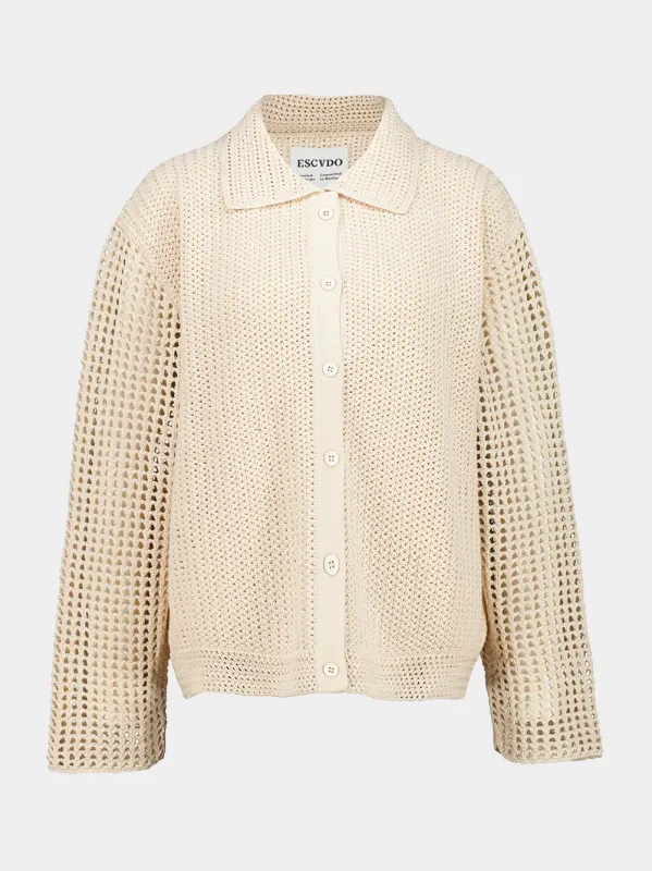 Ivory Solar Long Sleeve Shirt made by ESCVDO
