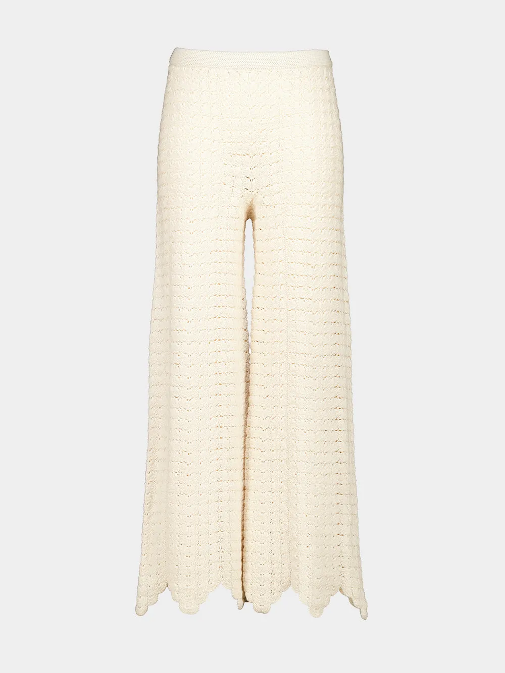 Ivory Safi Crochet Trousers sold by Fashion Clinic