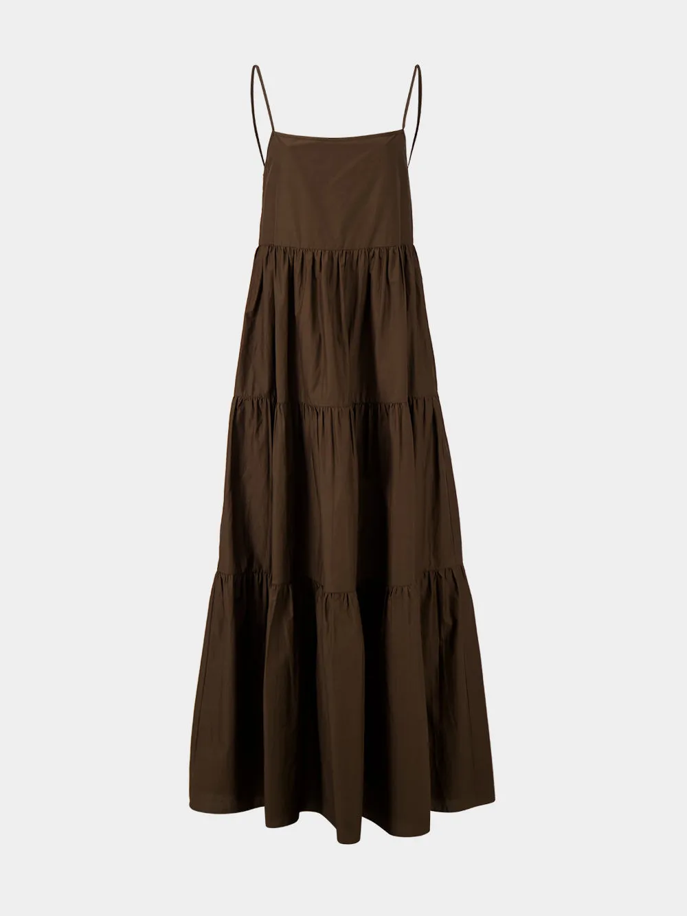 Chocolate Tiered Low Back Sundress sold by Fashion Clinic product image thumbnail 2