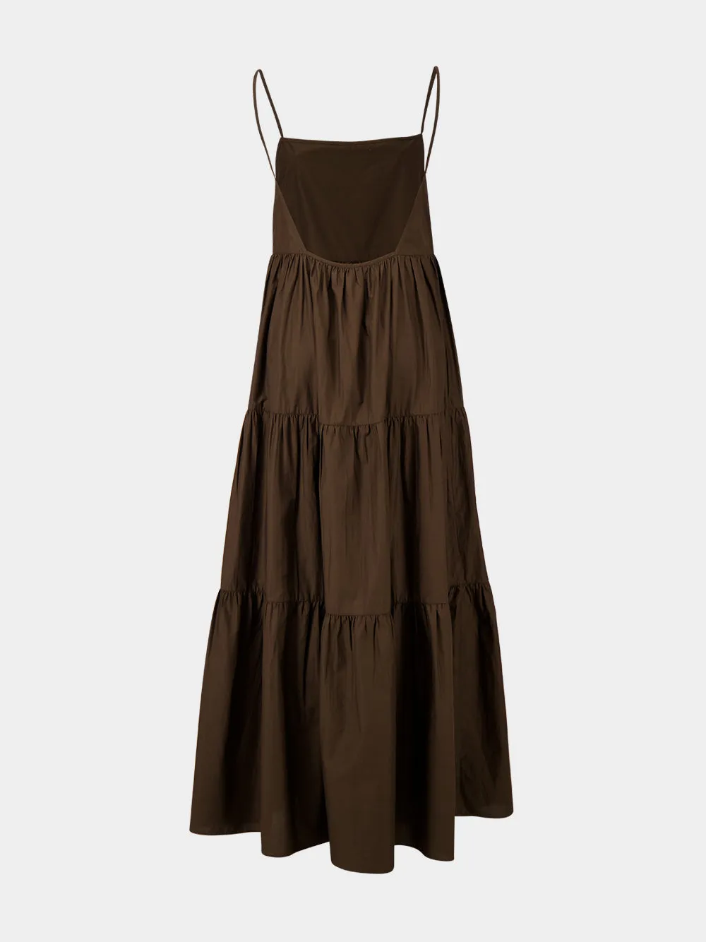 Chocolate Tiered Low Back Sundress sold by Fashion Clinic product image thumbnail 4
