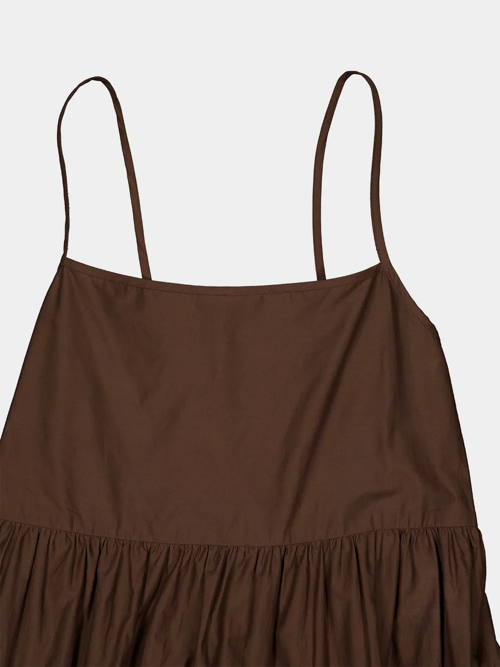 Chocolate Tiered Low Back Sundress sold by Fashion Clinic product image thumbnail 5