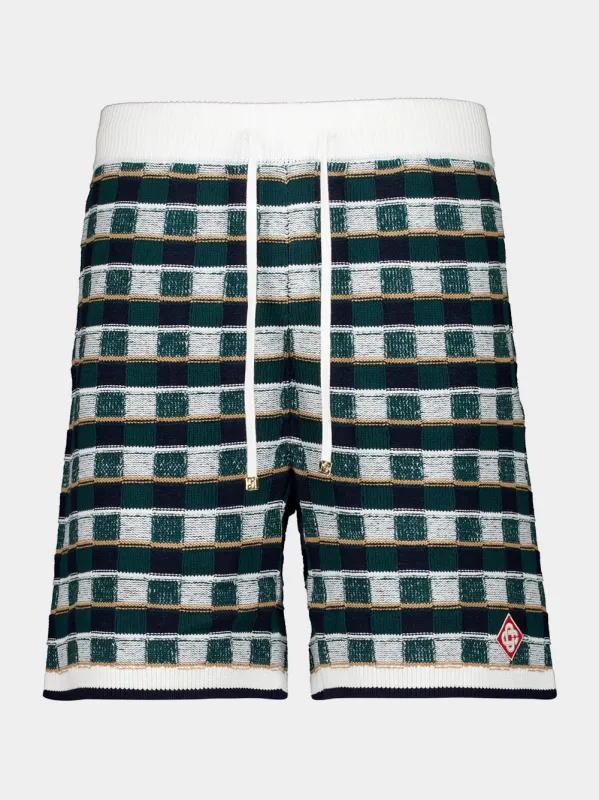 Green Crochet Mosaic Shorts made by Casablanca