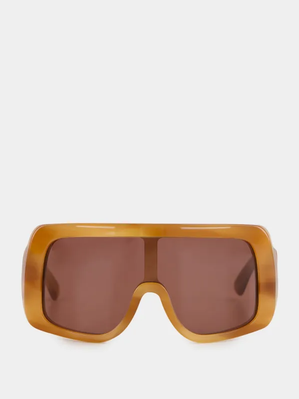 Brown Freedom Oversized Sunglasses made by Fashion Clinic