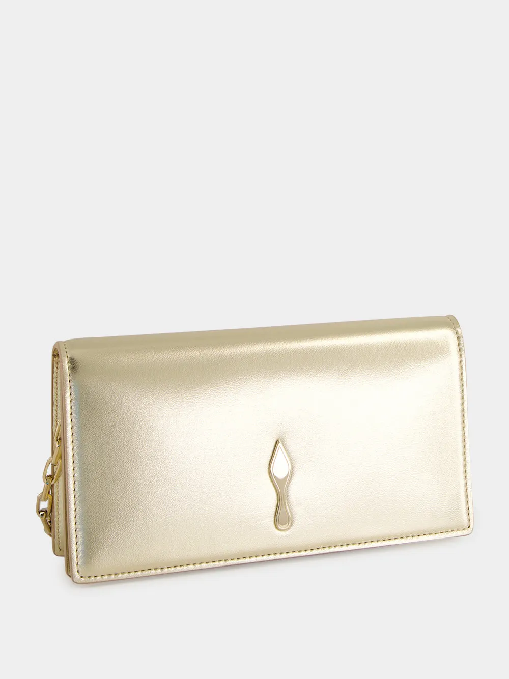Gold Bettina Leather Clutch sold by Fashion Clinic product image thumbnail 4