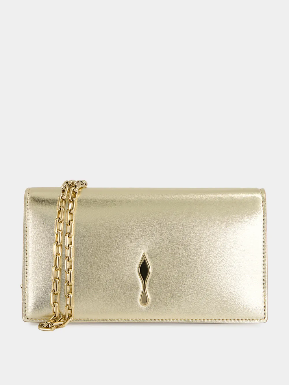 Gold Bettina Leather Clutch sold by Fashion Clinic