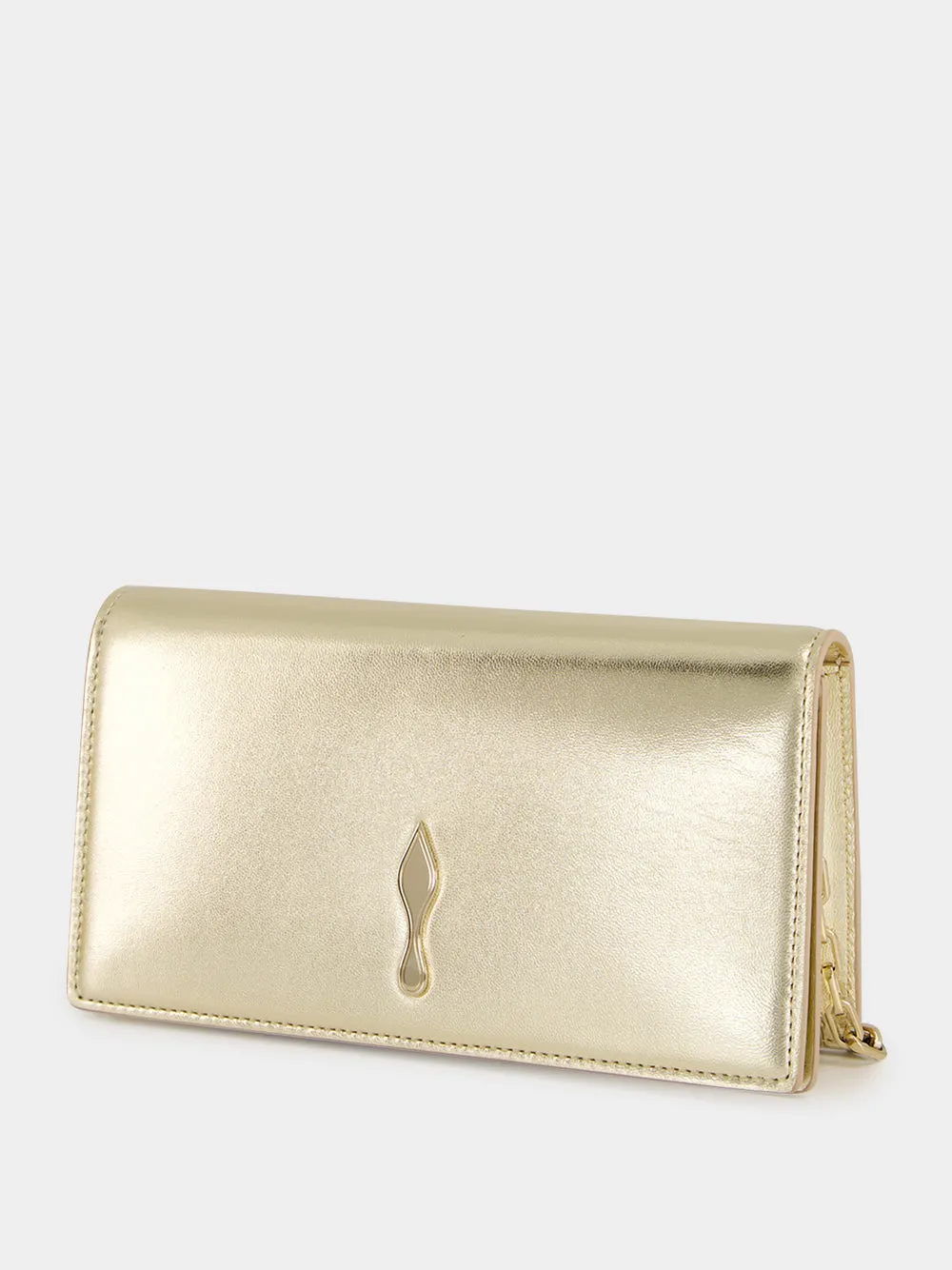 Gold Bettina Leather Clutch sold by Fashion Clinic product image thumbnail 3