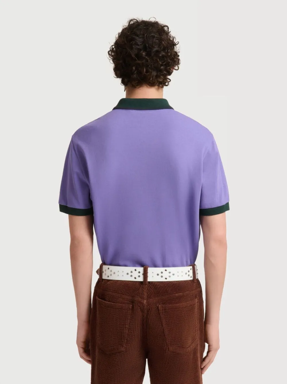 Purple Contrast Trim Cotton Piqué Polo sold by Fashion Clinic product image thumbnail 3
