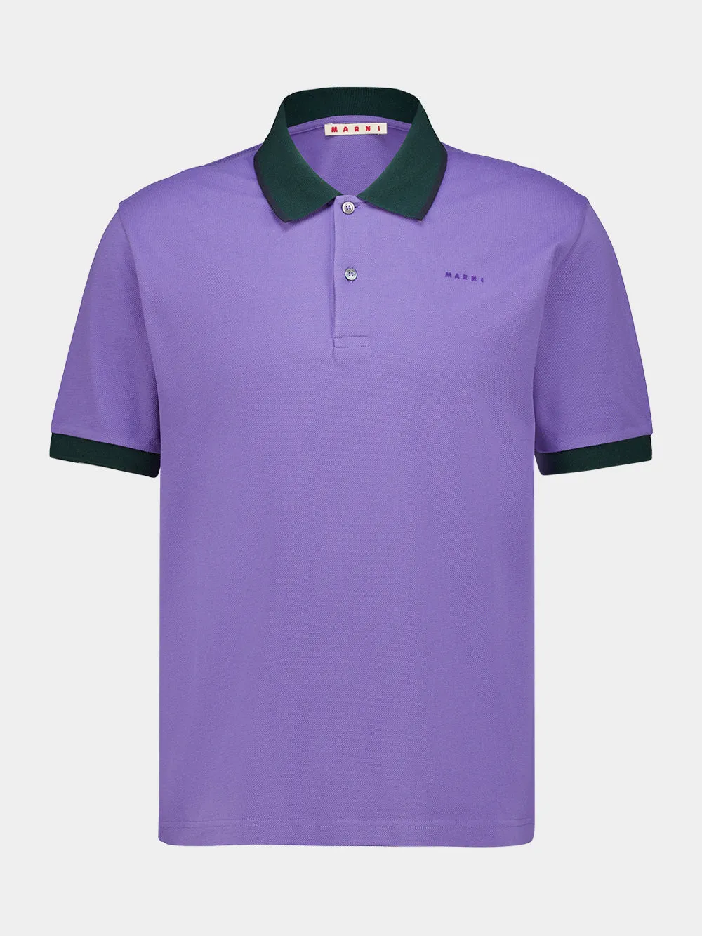Purple Contrast Trim Cotton Piqué Polo sold by Fashion Clinic product image thumbnail 2