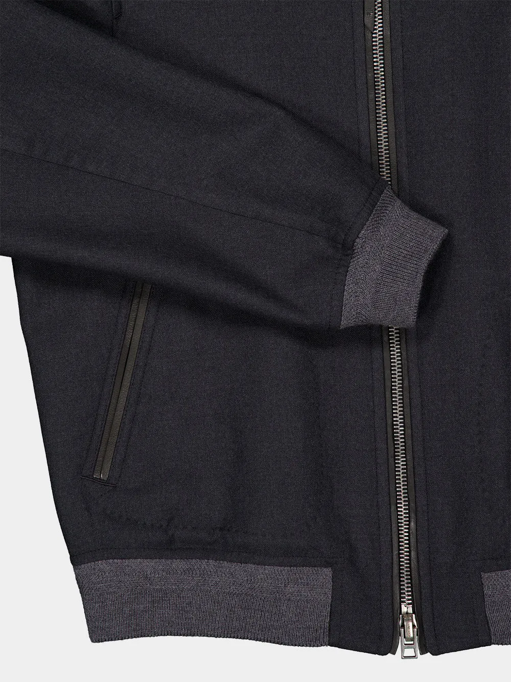 Grey Mélange Wool Bomber Jacket sold by Fashion Clinic product image thumbnail 4