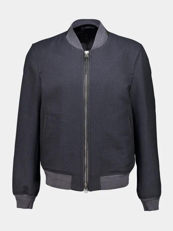 Grey Mélange Wool Bomber Jacket made by Tom Ford