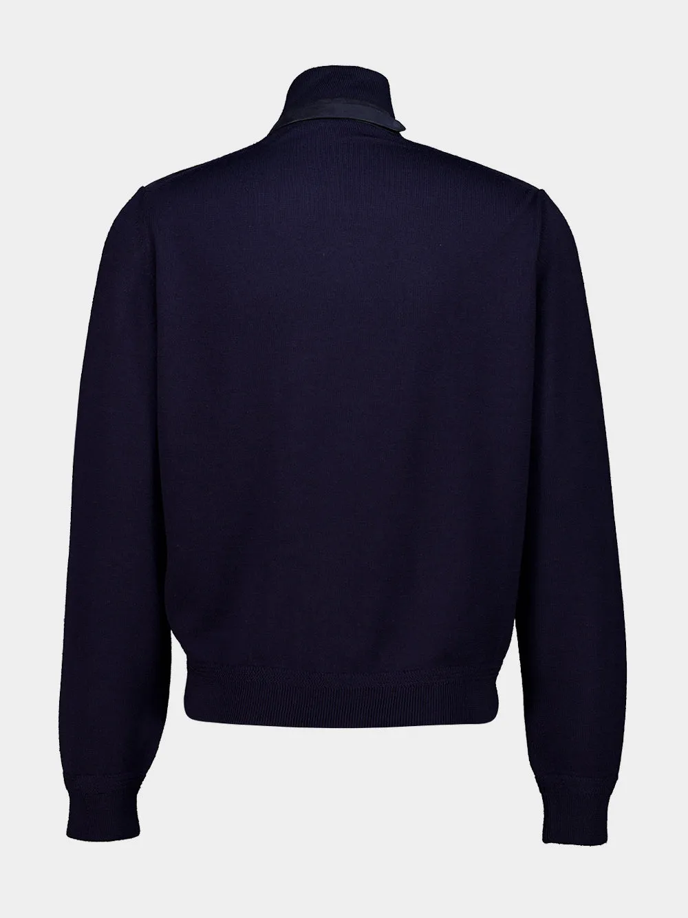 Navy Suede Front Merino Jacket sold by Fashion Clinic product image thumbnail 4