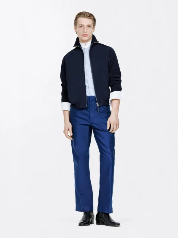 Navy Suede Front Merino Jacket made by Tom Ford