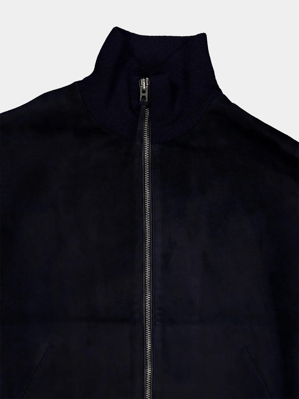Navy Suede Front Merino Jacket sold by Fashion Clinic product image thumbnail 5