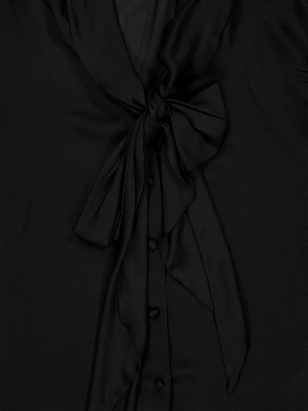 Black Silk Tie-Neck Blouse sold by Fashion Clinic product image thumbnail 5