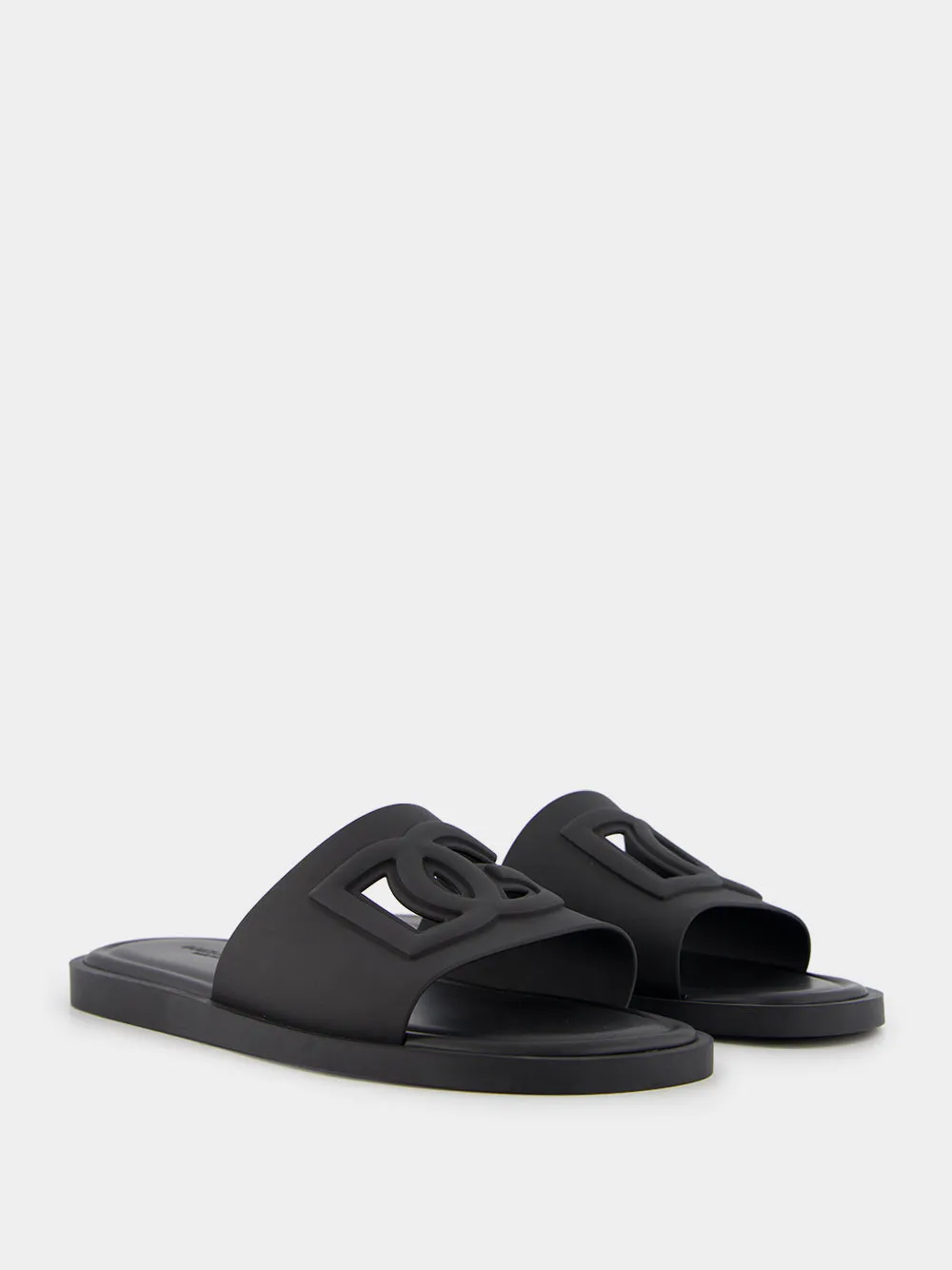 Black Rubber DG Logo Slides sold by Fashion Clinic product image thumbnail 3