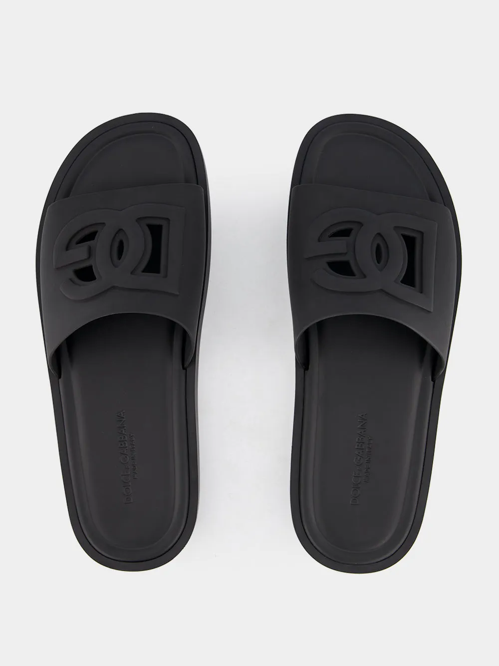 Black Rubber DG Logo Slides sold by Fashion Clinic product image thumbnail 4