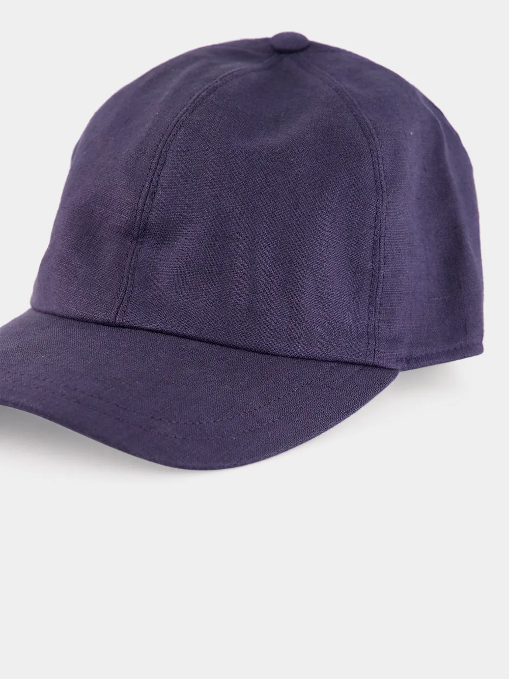 Navy Linen Hiker Baseball Cap sold by Fashion Clinic product image thumbnail 4