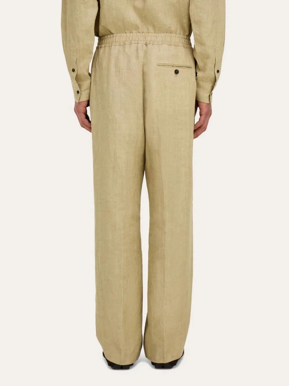 Stone Linen Tailored Joggers sold by Fashion Clinic product image thumbnail 3