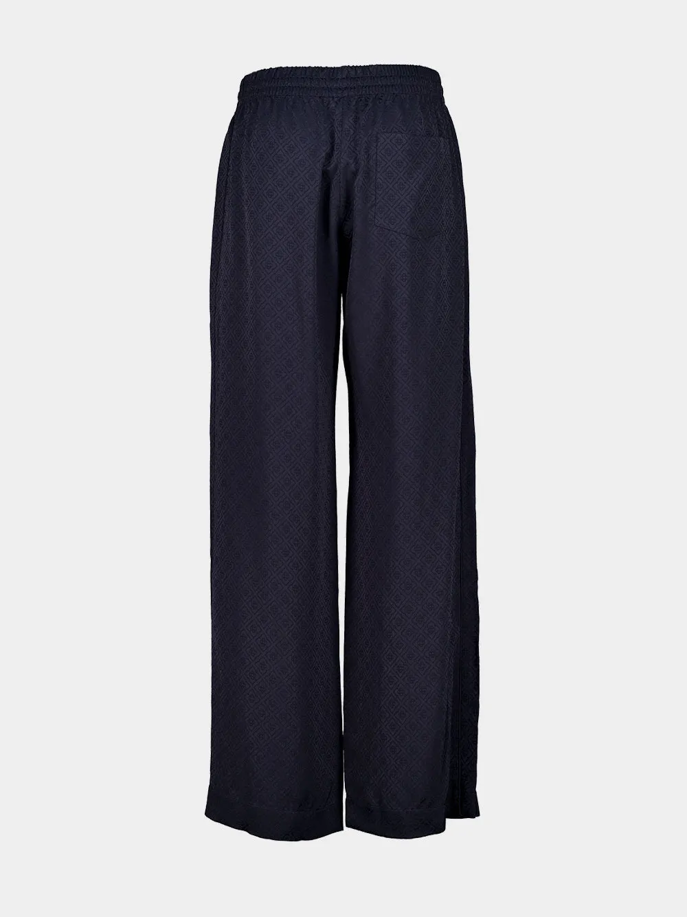 Navy Monogram Straight-Leg Trousers sold by Fashion Clinic product image thumbnail 4