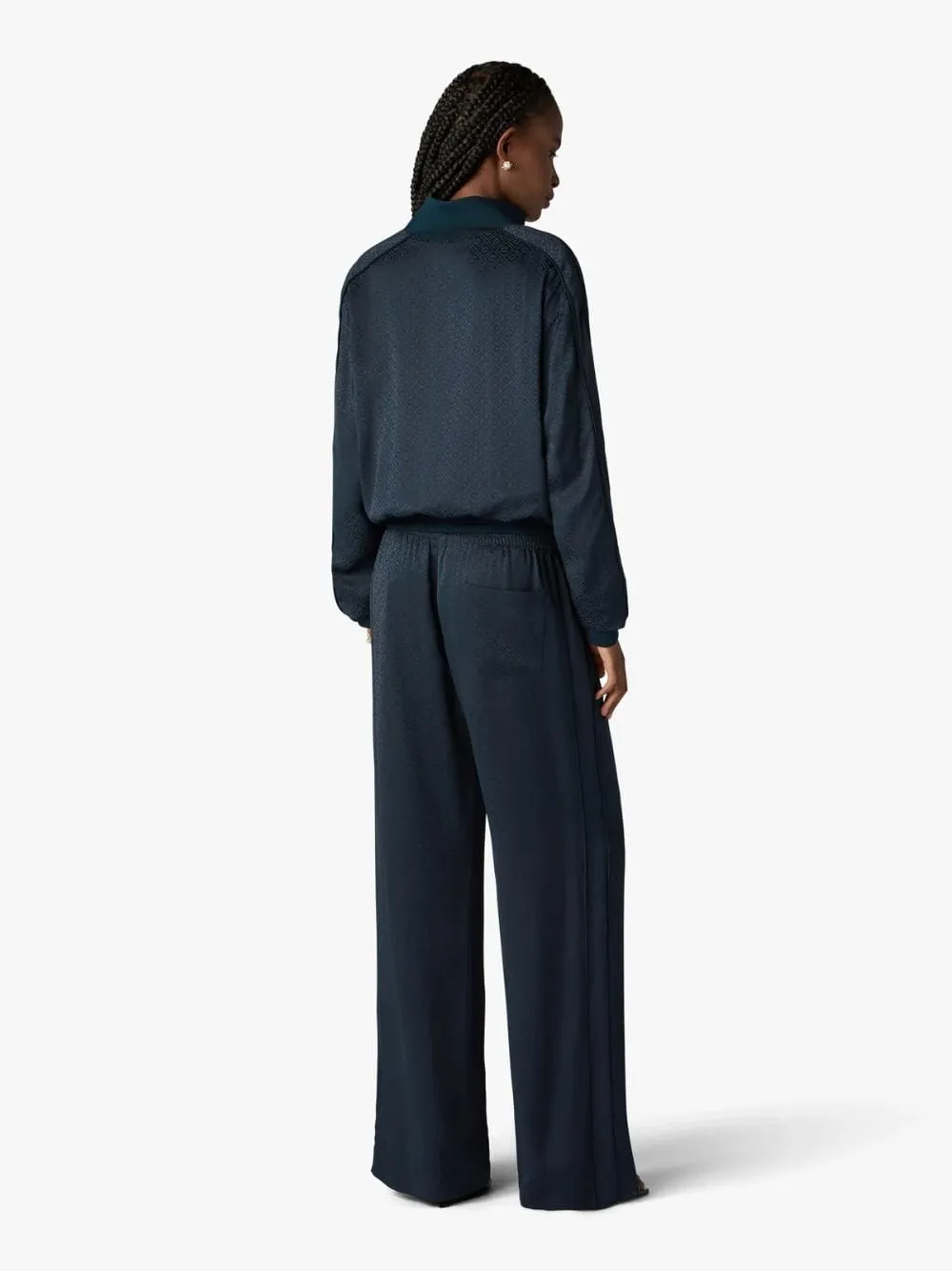 Navy Monogram Straight-Leg Trousers sold by Fashion Clinic product image thumbnail 3
