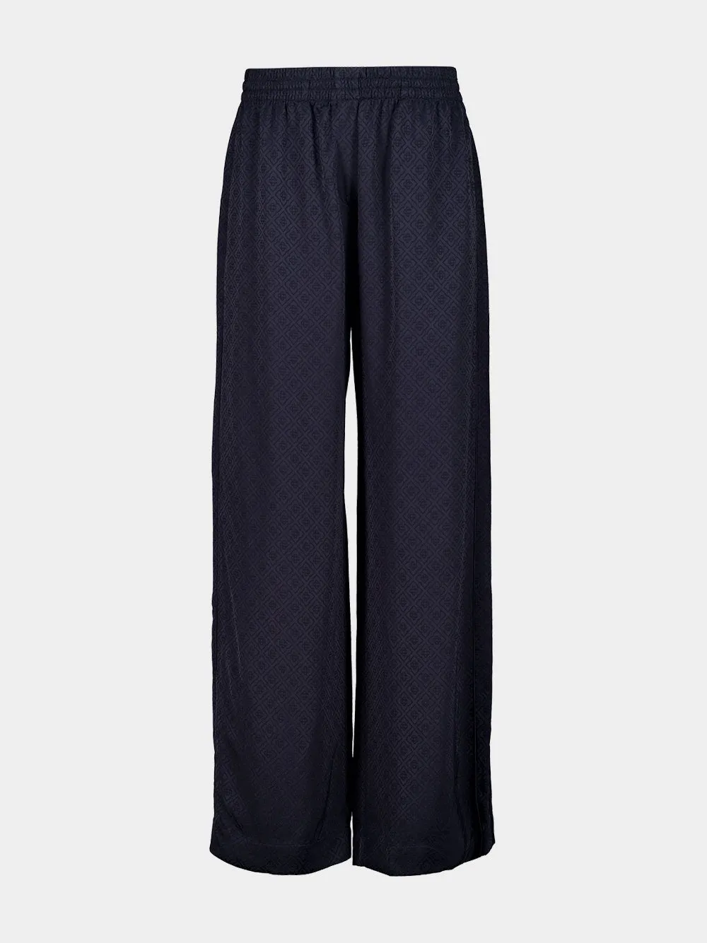 Navy Monogram Straight-Leg Trousers sold by Fashion Clinic product image thumbnail 2