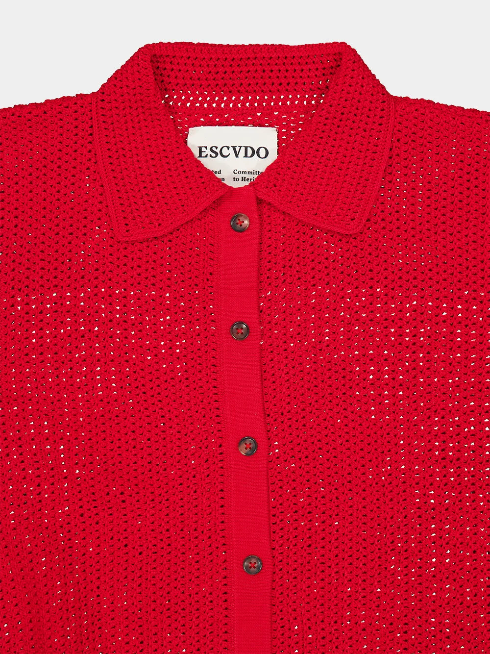 Red Solar Hand-Knitted Cotton Cardigan sold by Fashion Clinic product image thumbnail 5