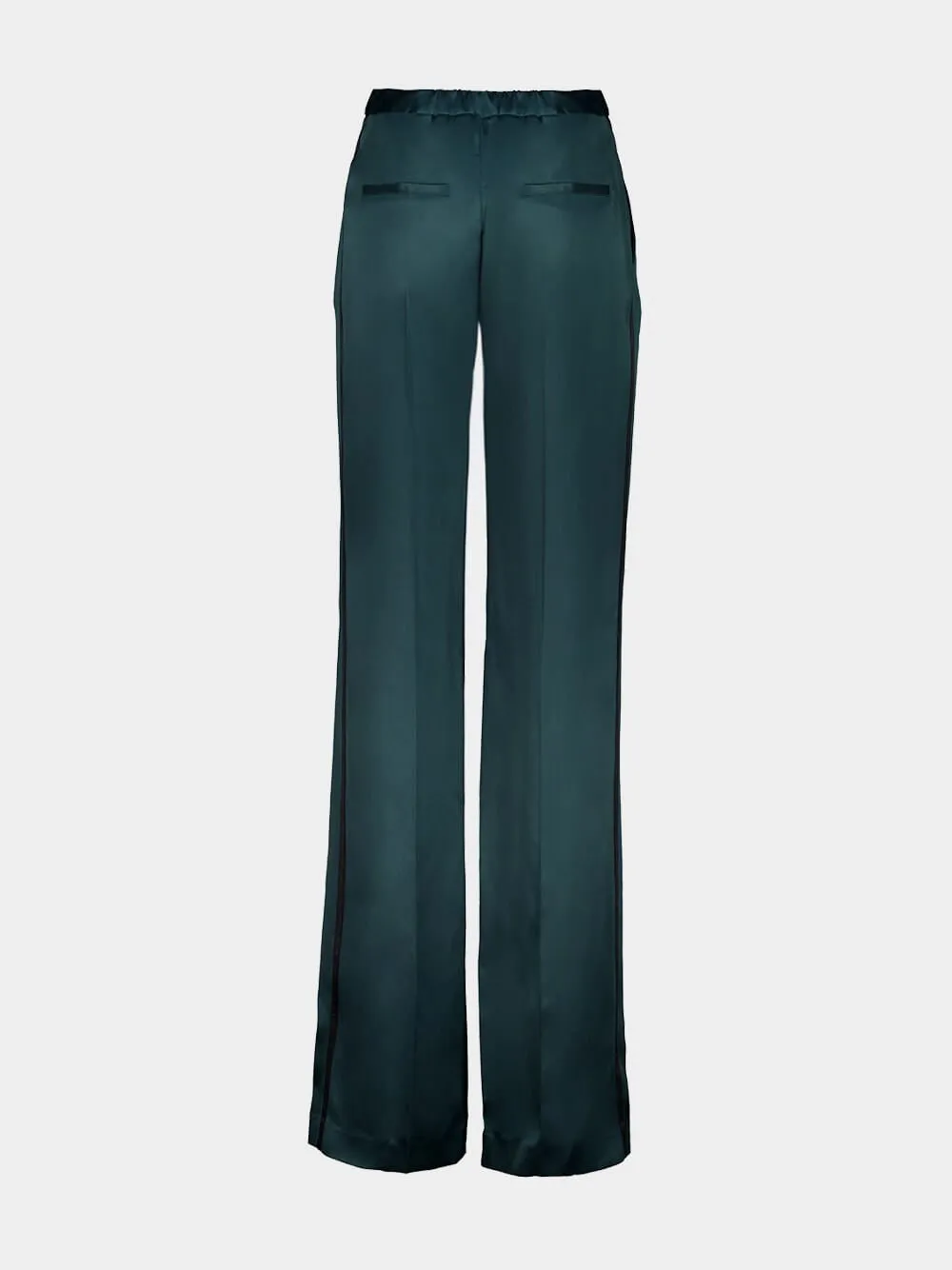 Teal Peach Feel Silk Satin Tuxedo Trousers sold by Fashion Clinic product image thumbnail 2