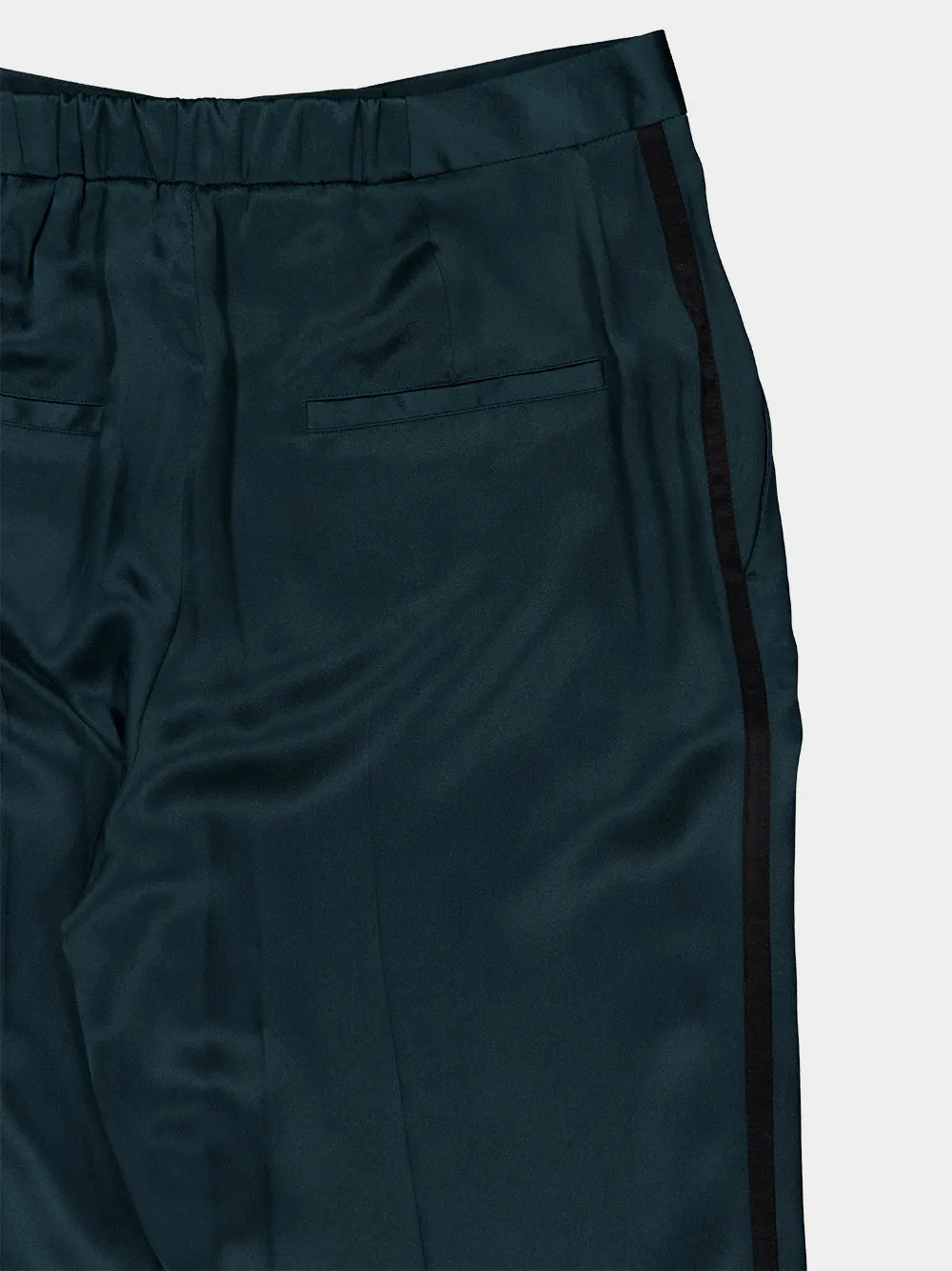 Teal Peach Feel Silk Satin Tuxedo Trousers sold by Fashion Clinic product image thumbnail 4