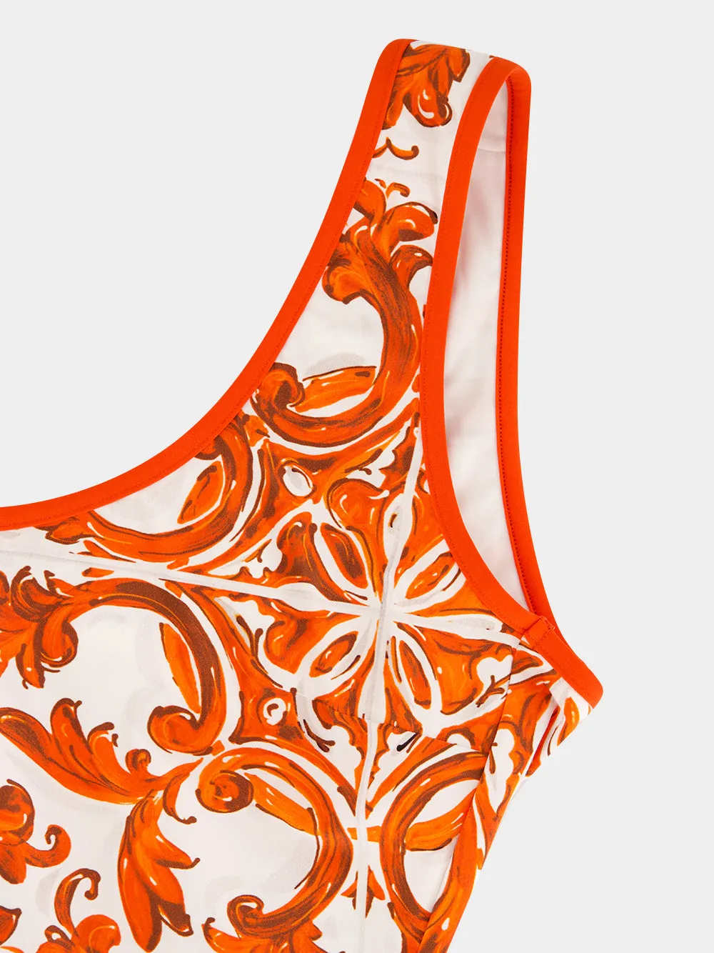 Orange Majolica Print One-Piece Swimsuit sold by Fashion Clinic product image thumbnail 3