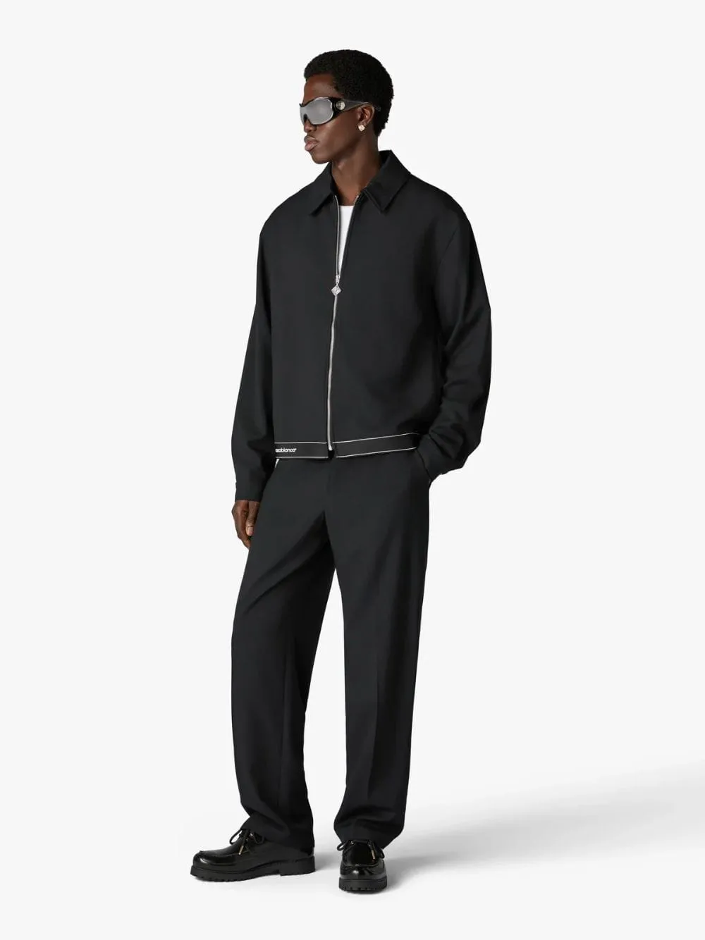 Black Wool Sports Trousers sold by Fashion Clinic