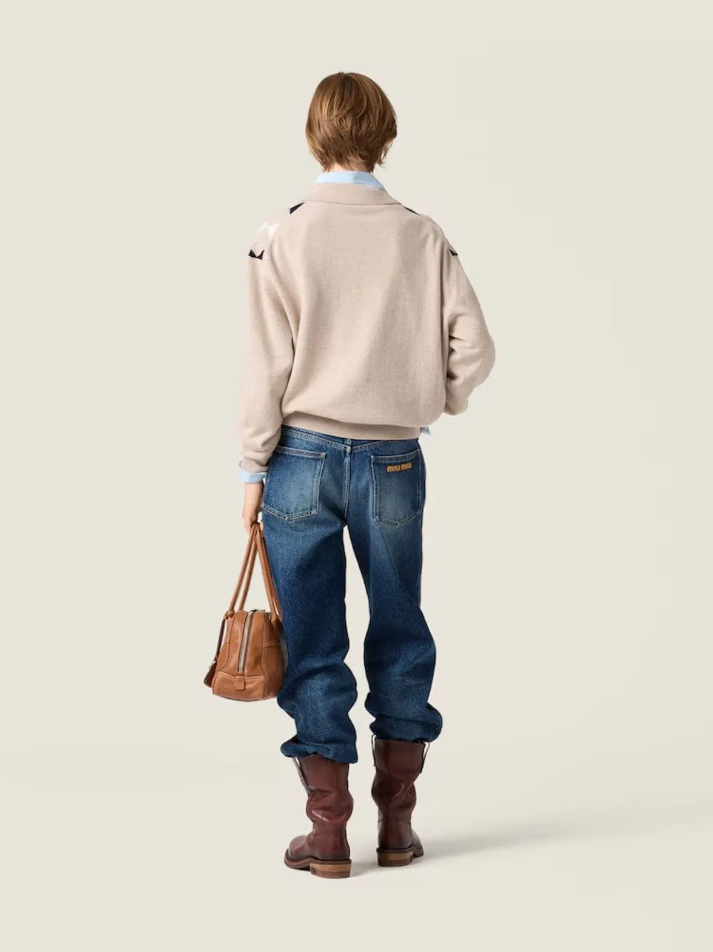 Navy High-Rise Loose Denim Jeans sold by Fashion Clinic product image thumbnail 4