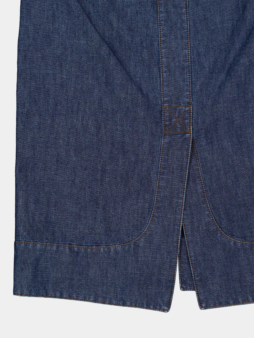 Blue Denim Zip-Front Midi Skirt sold by Fashion Clinic product image thumbnail 5