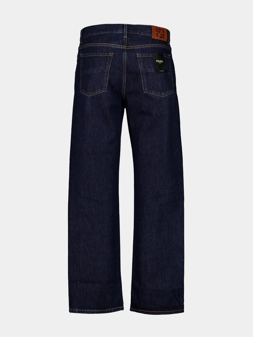 Dark Blue Straight-Leg Denim Jeans sold by Fashion Clinic product image thumbnail 3