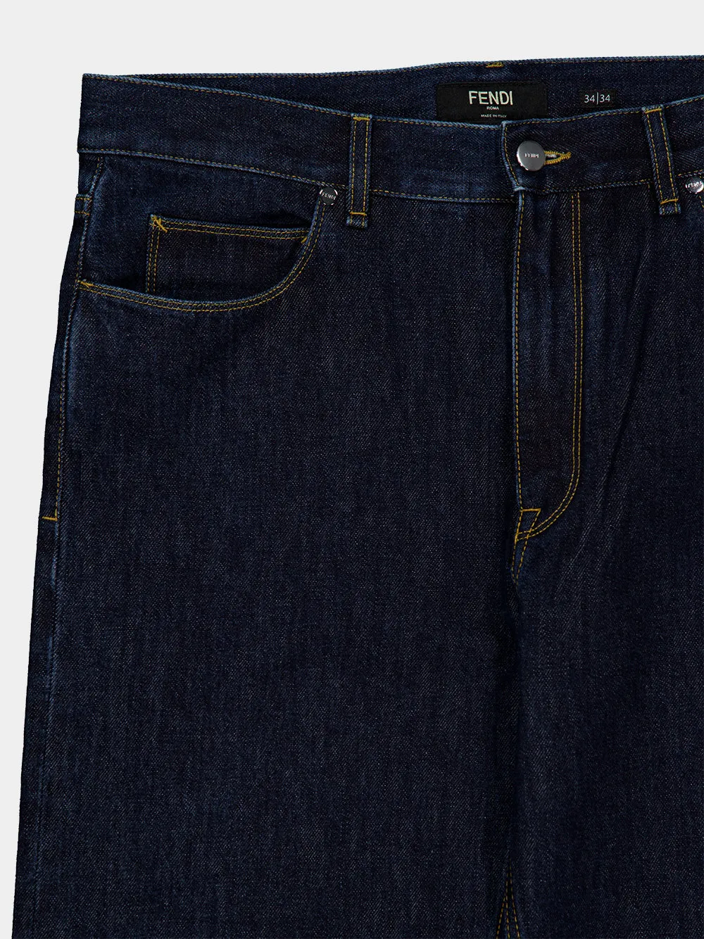 Dark Blue Straight-Leg Denim Jeans sold by Fashion Clinic product image thumbnail 4