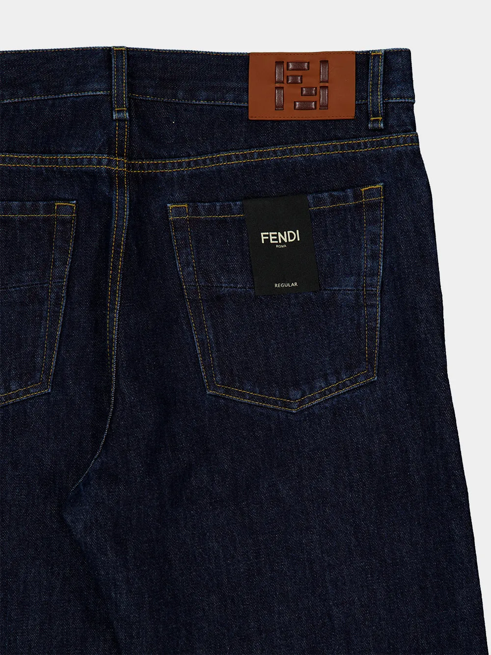 Dark Blue Straight-Leg Denim Jeans sold by Fashion Clinic product image thumbnail 5