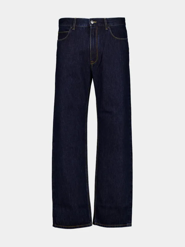 Dark Blue Straight-Leg Denim Jeans made by Fendi