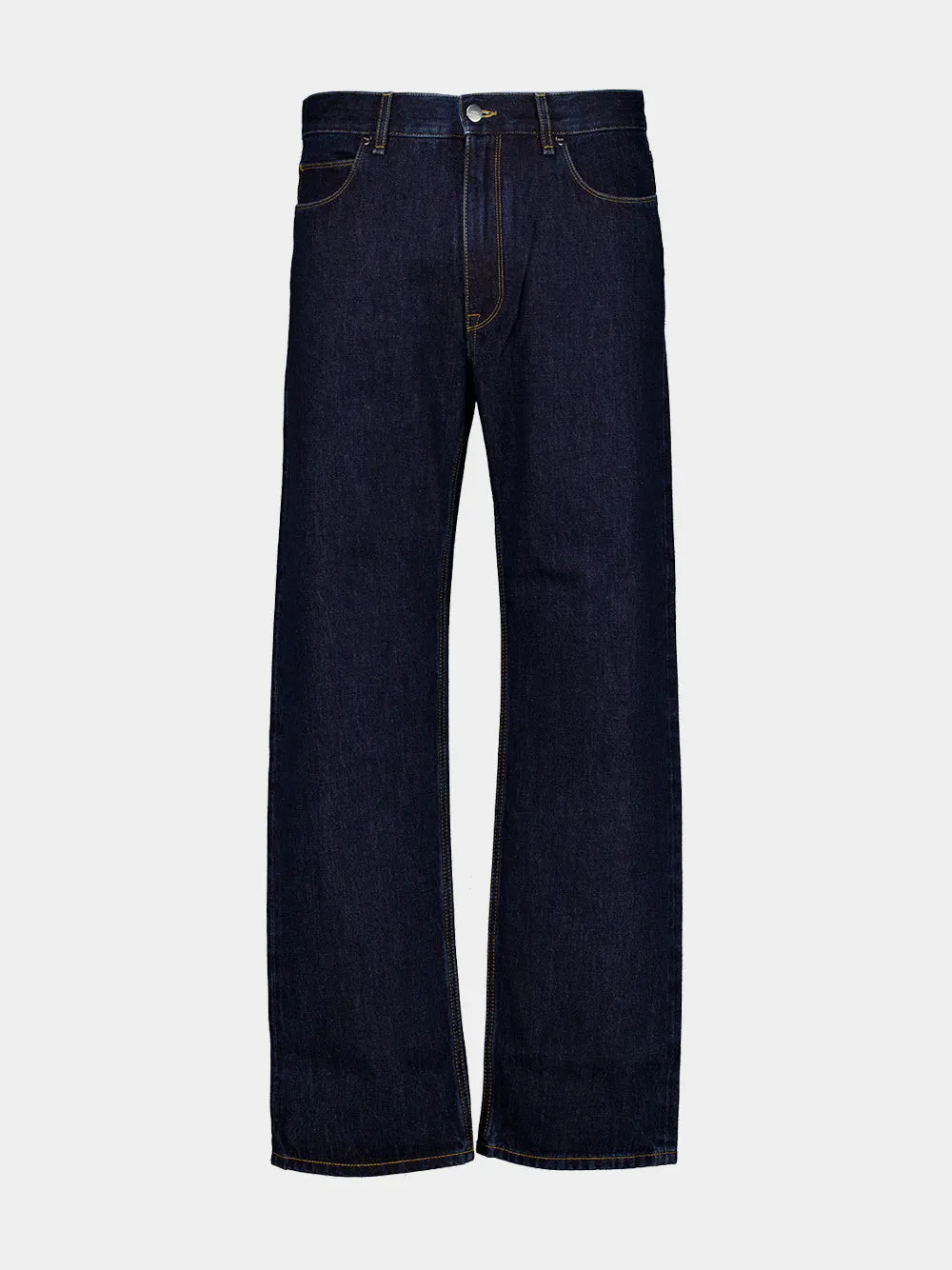 Dark Blue Straight-Leg Denim Jeans sold by Fashion Clinic
