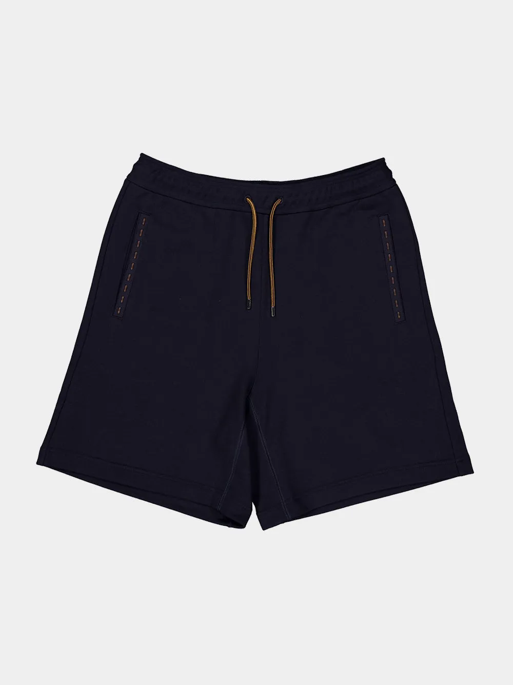 Navy Blue Cotton Bermuda Shorts sold by Fashion Clinic product image thumbnail 5