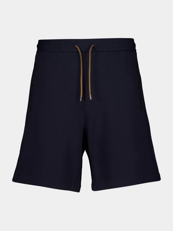 Navy Blue Cotton Bermuda Shorts made by Fendi