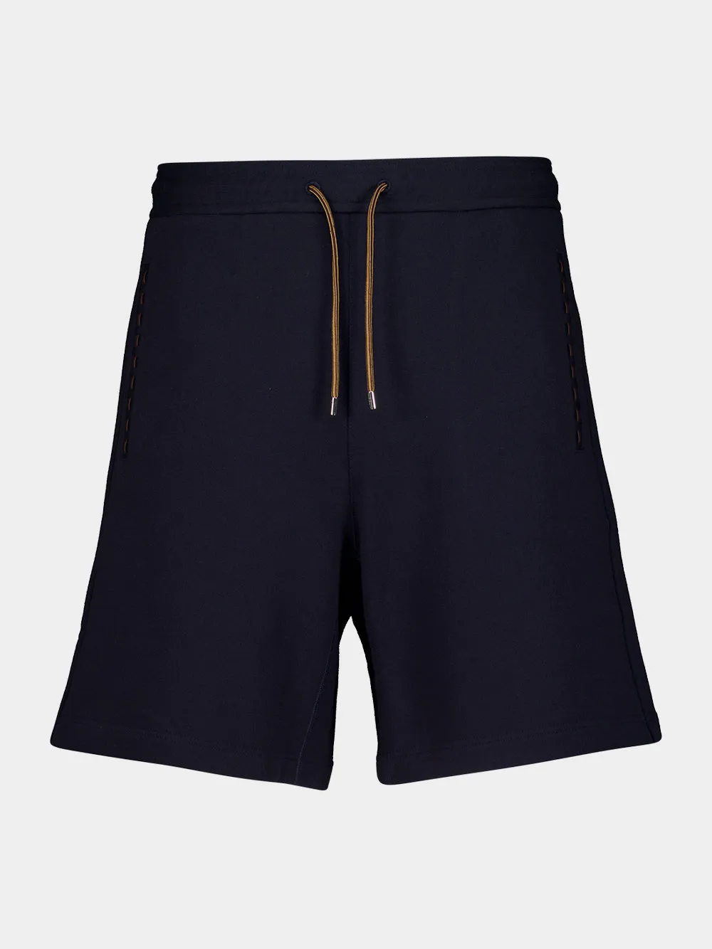 Navy Blue Cotton Bermuda Shorts sold by Fashion Clinic