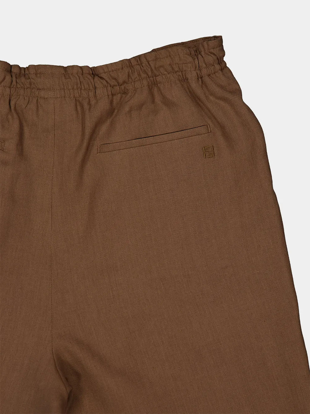 Light Brown Linen Bermuda Shorts sold by Fashion Clinic product image thumbnail 4