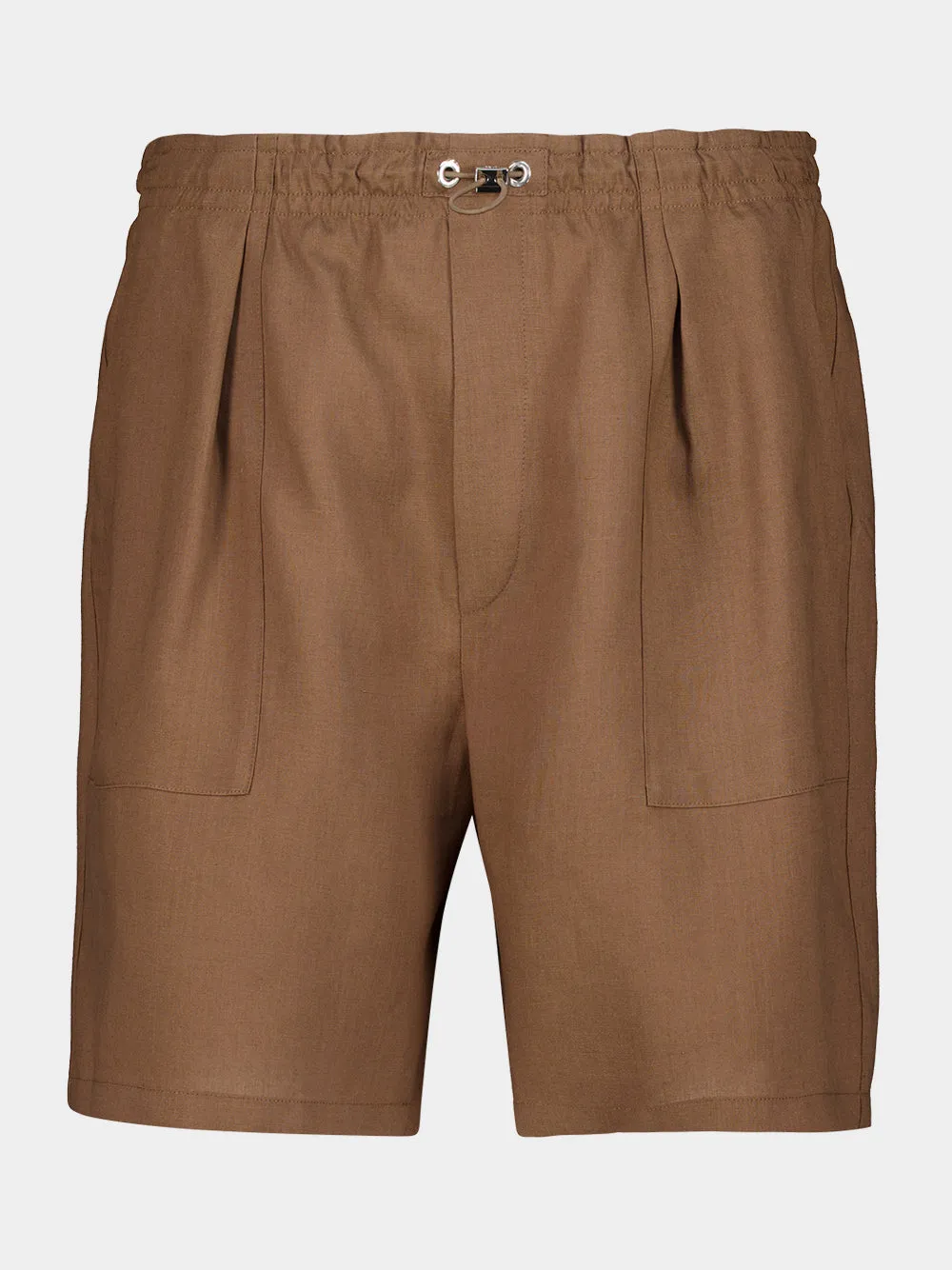 Light Brown Linen Bermuda Shorts sold by Fashion Clinic