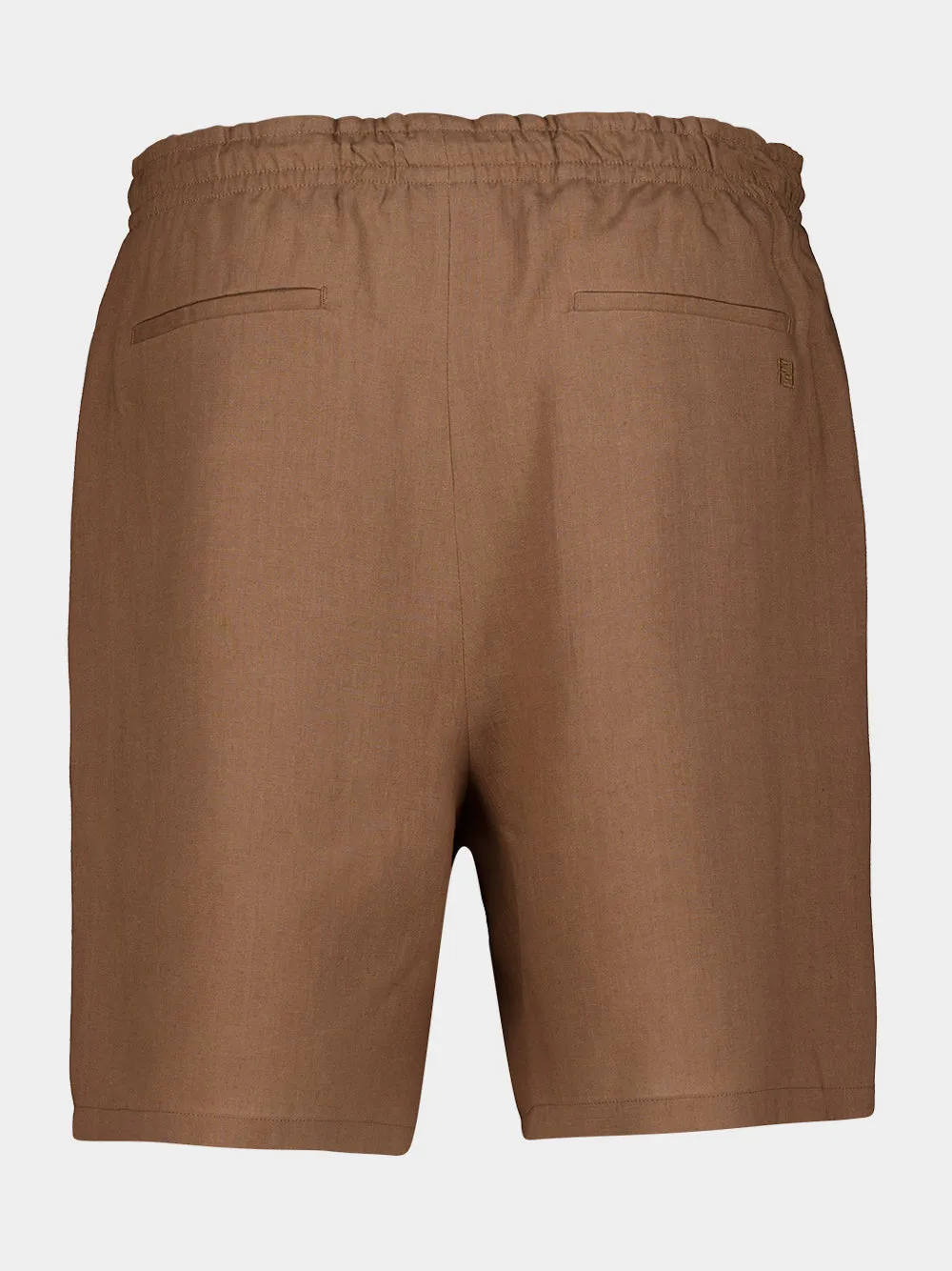 Light Brown Linen Bermuda Shorts sold by Fashion Clinic product image thumbnail 2