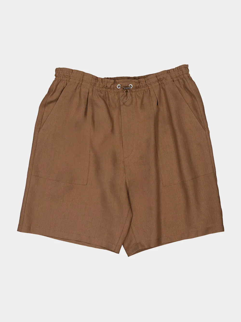 Light Brown Linen Bermuda Shorts sold by Fashion Clinic product image thumbnail 5