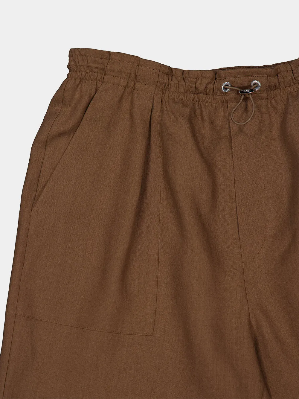 Light Brown Linen Bermuda Shorts sold by Fashion Clinic product image thumbnail 3