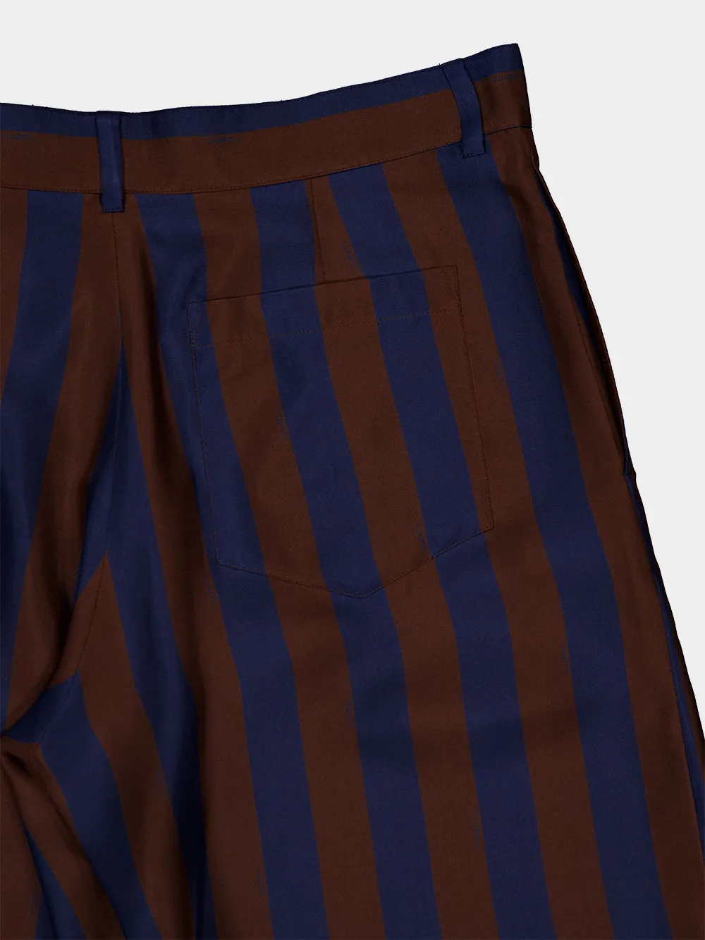 Navy Blue and Brown Pequin Silk Shorts sold by Fashion Clinic product image thumbnail 5