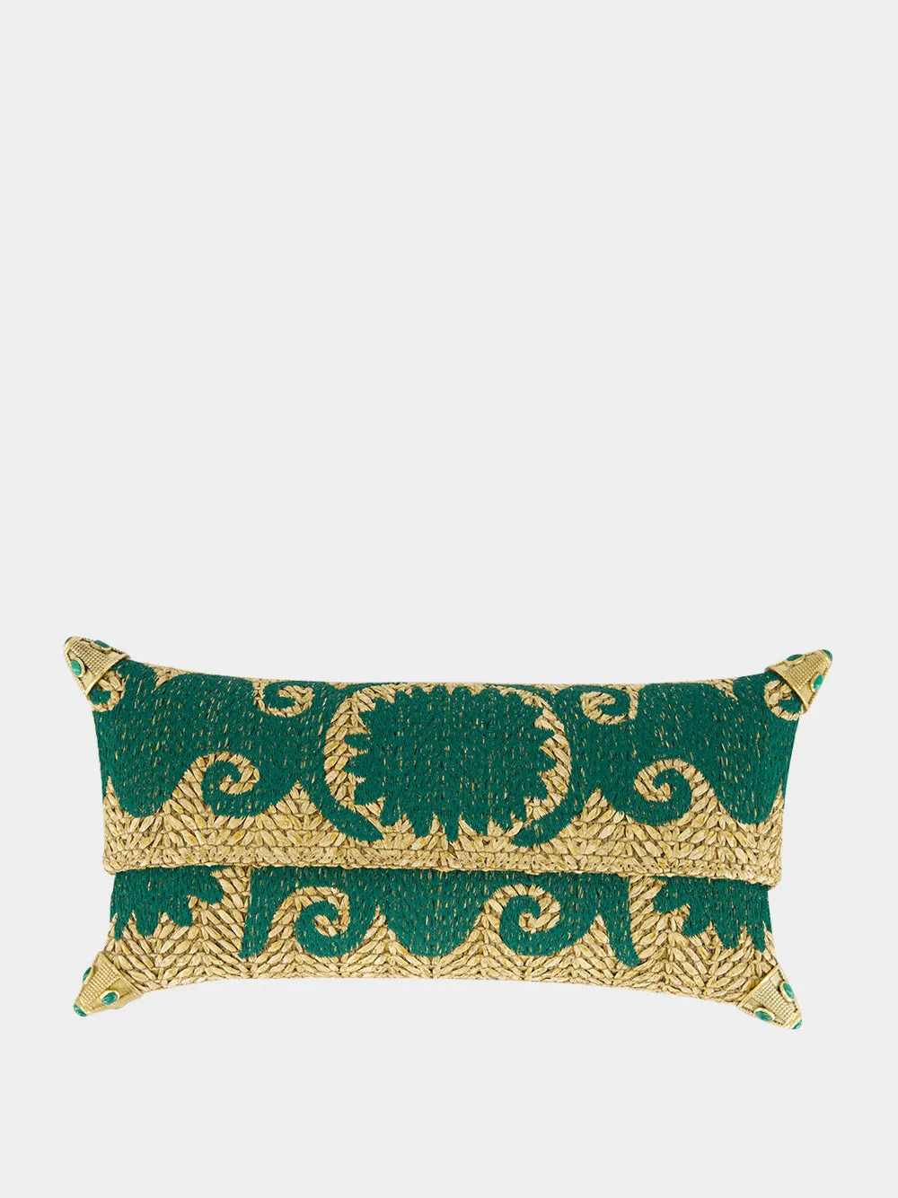 Felicity Green Embroidered Straw Clutch sold by Fashion Clinic product image thumbnail 2