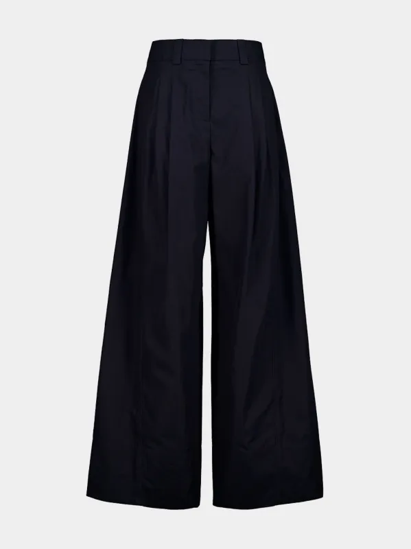 Dark Navy Cotton Cocoon Pants made by Givenchy