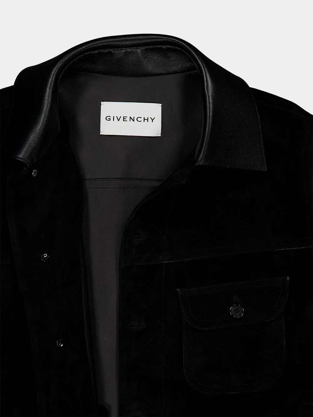 Black Suede Buttoned Jacket sold by Fashion Clinic product image thumbnail 3