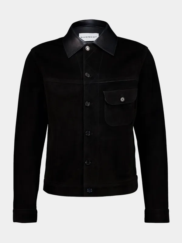 Black Suede Buttoned Jacket made by Givenchy